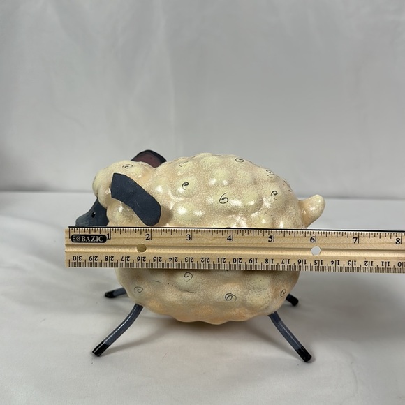 Large and Small Lamb Sheep Metal Home Decor Figurine Statue set of two - Picture 12 of 13